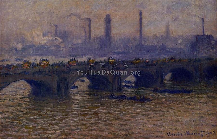 Waterloo Bridge, Grey Weather - 克劳德·莫奈